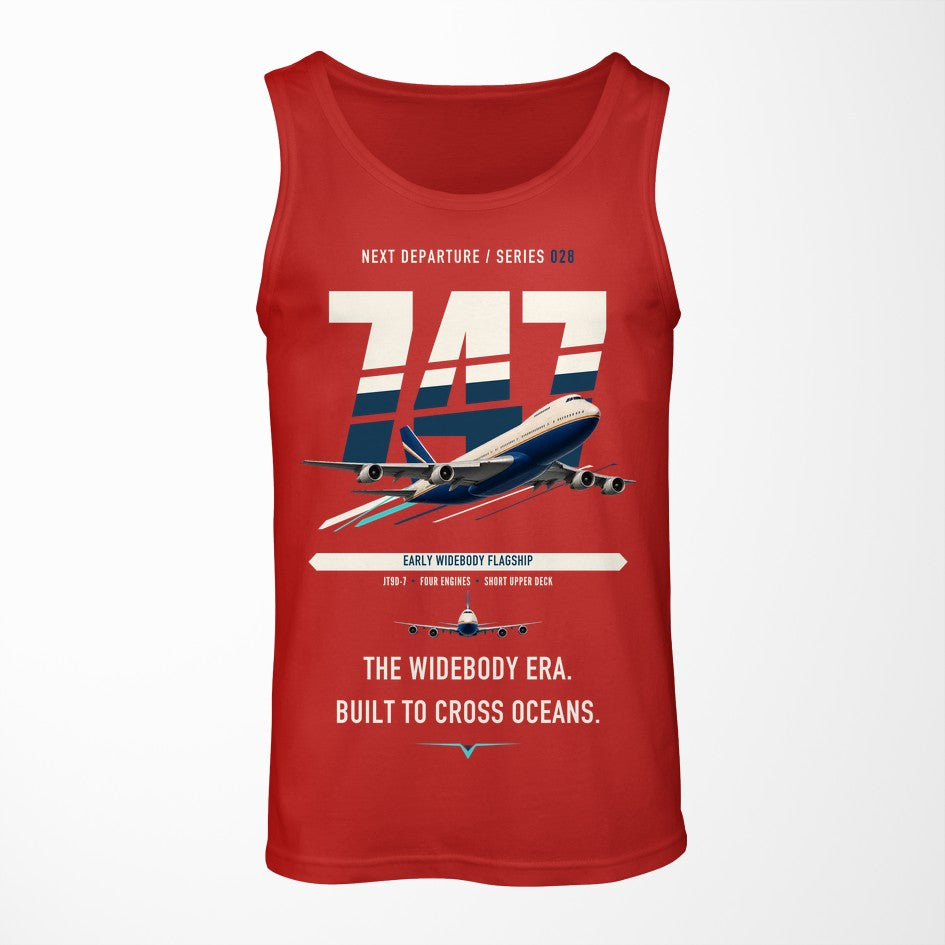 Boeing 747-200B design on red tank top