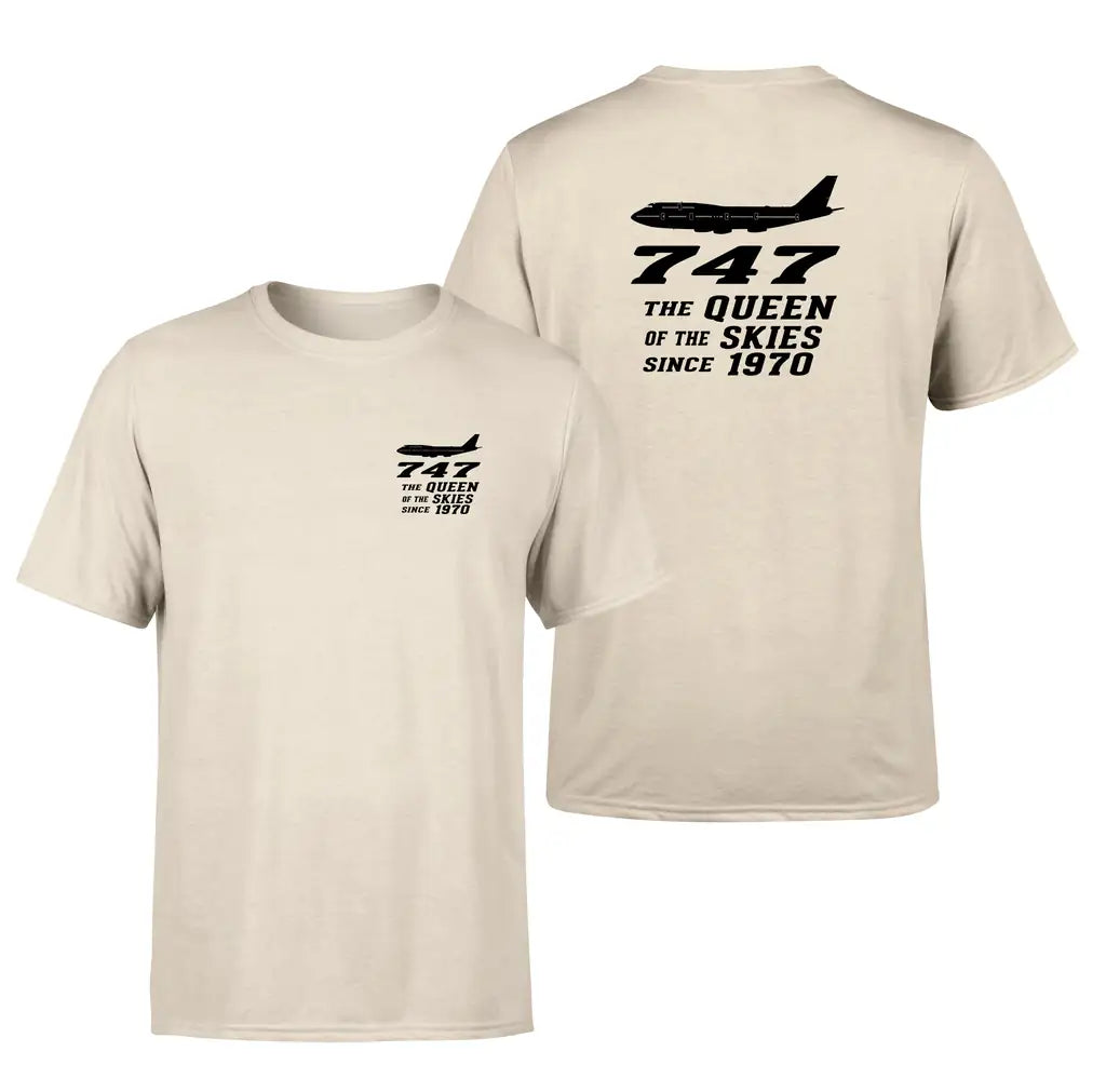 Boeing 747 - Queen of the Skies (2) design on beige double side