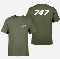 Thumbnail for Boeing 747 Flat Text design on green army double side