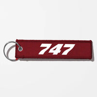 Thumbnail for Boeing 747 Flat Text Key Chains - Dark Red