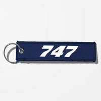 Thumbnail for Boeing 747 Flat Text Key Chains - Navy Blue