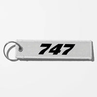 Thumbnail for Boeing 747 Flat Text Key Chains - White