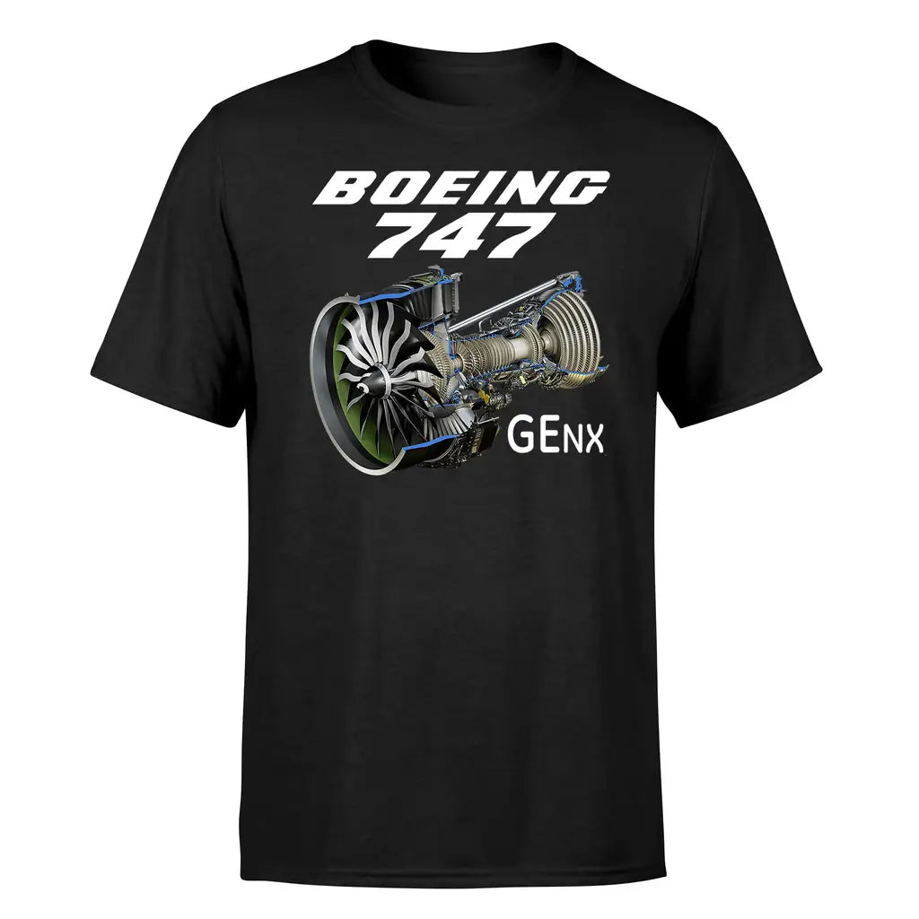 Boeing 747 & GENX Engine design on black single side