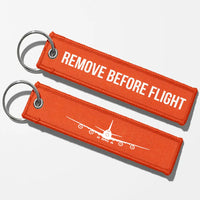 Thumbnail for Boeing 747 Silhouette Key Chains - Orange - Remove Before Flight
