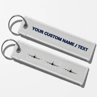 Thumbnail for Boeing 747 Silhouette Key Chains - White - Personalized