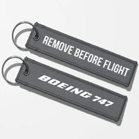 Thumbnail for Boeing 747 & Text Key Chains - Gray - Remove Before Flight