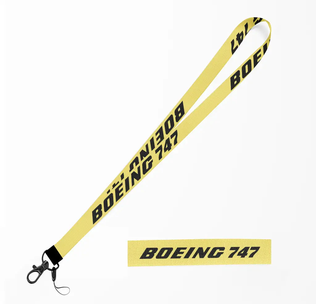 Boeing 747 & Text lanyard - yellow