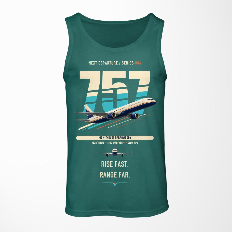 Boeing 757-200 design on green tank top
