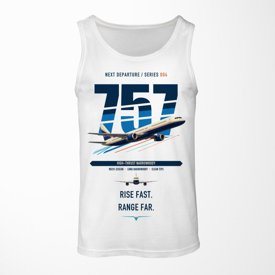 Boeing 757-200 design on white tank top
