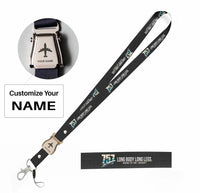 Thumbnail for Boeing 757-200 seat belt lanyard - black with name