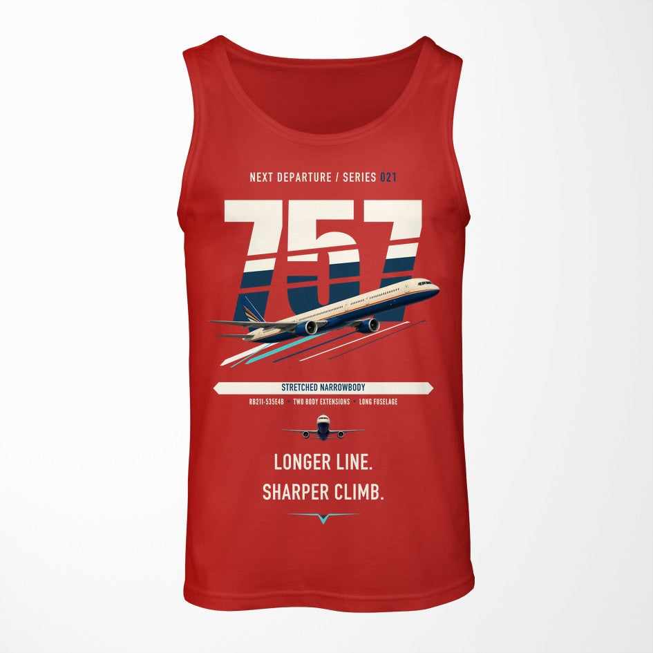 Boeing 757-300 design on red tank top