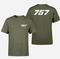 Thumbnail for Boeing 757 Flat Text design on green army double side