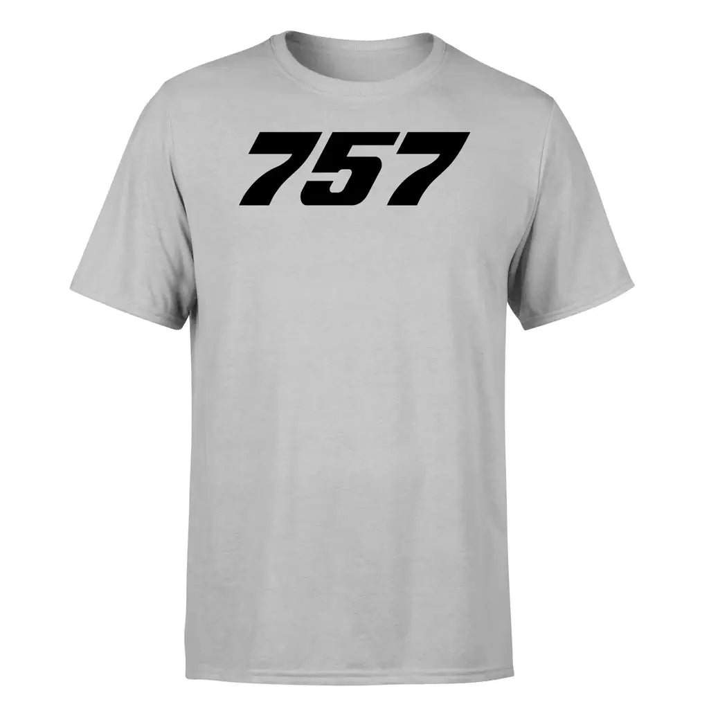 Boeing 757 Flat Text design on light gray single side