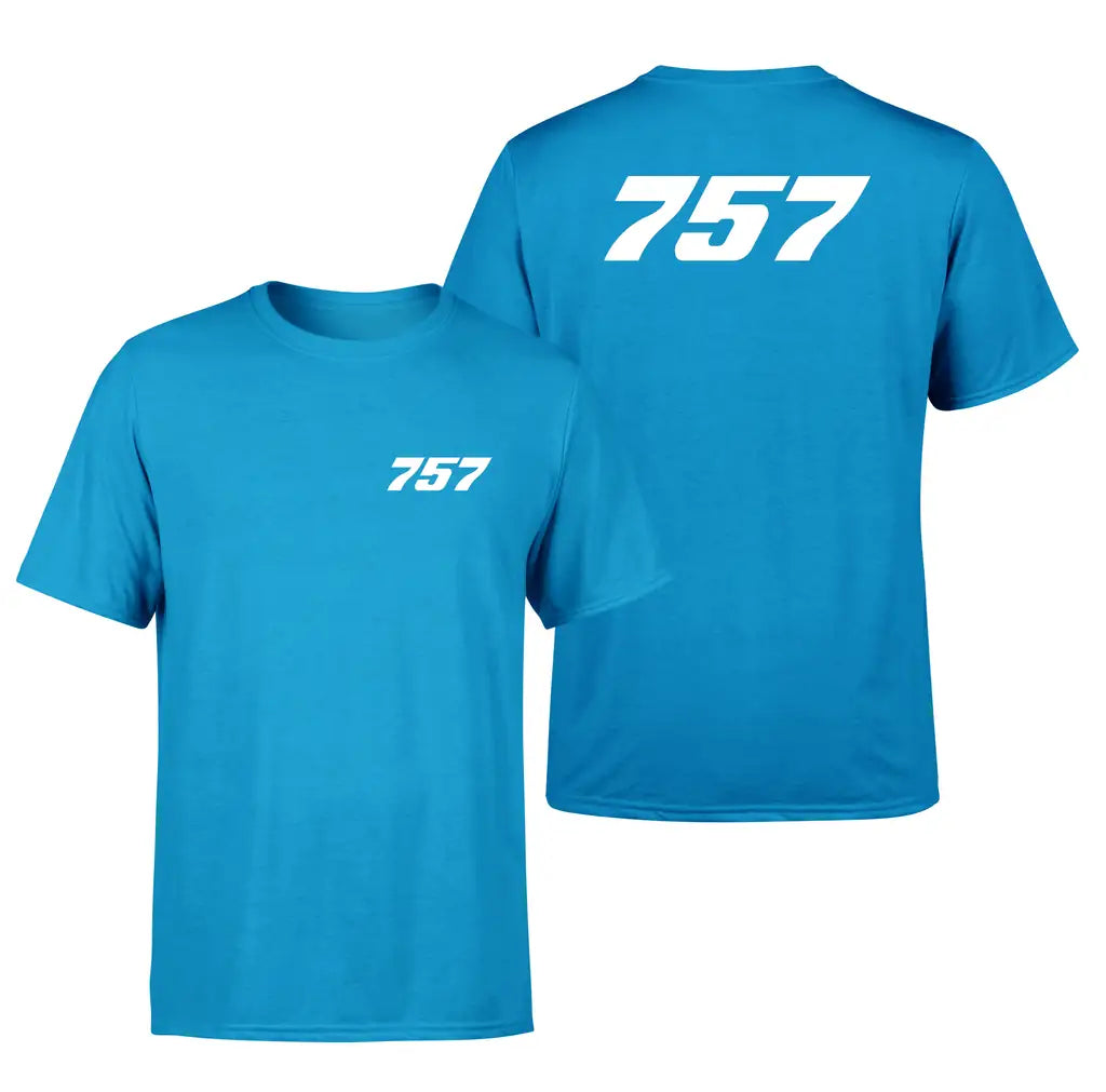 Boeing 757 Flat Text design on turquoise double side