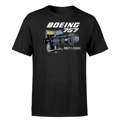 Boeing 757 & Rolls Royce Engine (RB211) design on black single side