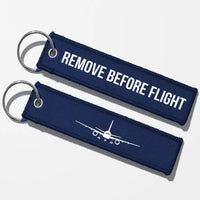 Thumbnail for Boeing 757 Silhouette Key Chains - Navy Blue - Remove Before Flight