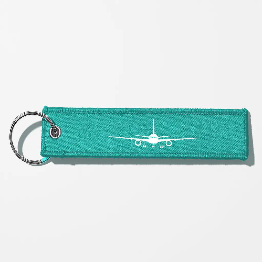 Boeing 757 Silhouette Key Chains - Turquoise