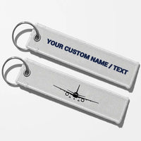 Thumbnail for Boeing 757 Silhouette Key Chains - White - Personalized