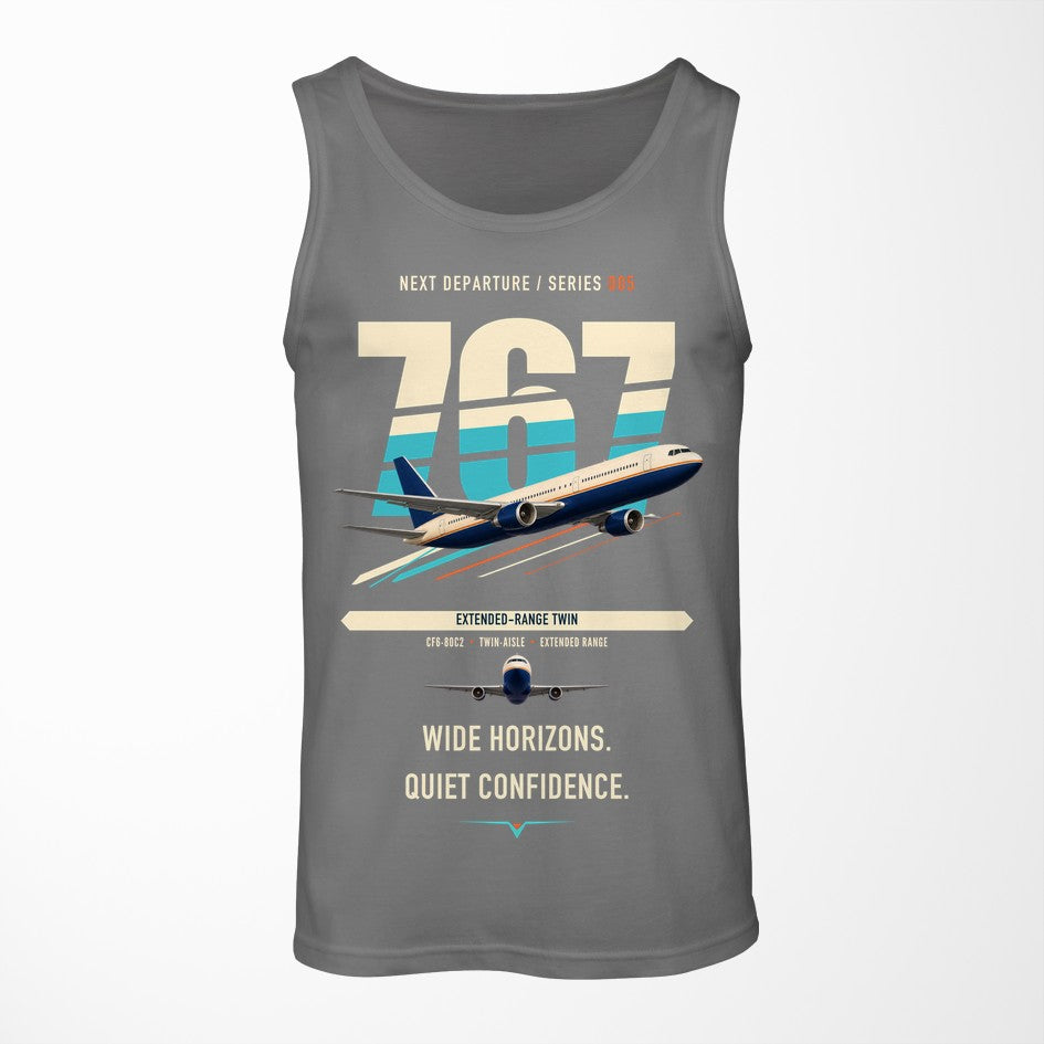 Boeing 767-300ER design on gray tank top