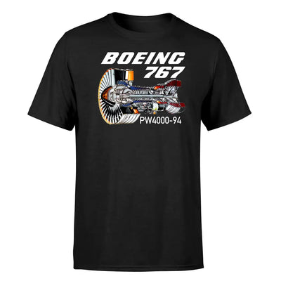 Boeing 767 Engine (PW4000-94) design on black single side