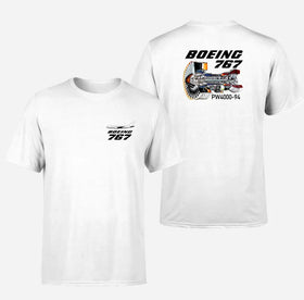 Double-Side Printing — Boeing 767 Engine (PW4000-94) Double-Side T-Shirt