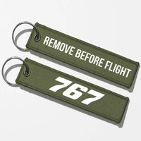 Thumbnail for Boeing 767 Flat Text Key Chains - Green Army - Remove Before Flight
