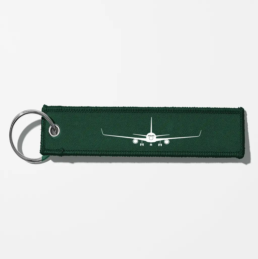 Boeing 767 Silhouette Key Chains - Dark Green