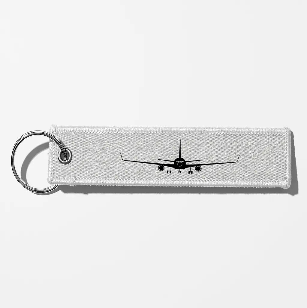 Boeing 767 Silhouette Key Chains - White