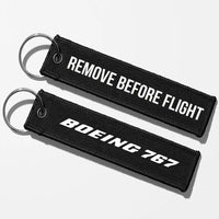 Thumbnail for Boeing 767 & Text Key Chains - Black - Remove Before Flight