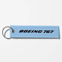 Thumbnail for Boeing 767 & Text Key Chains - Light Blue
