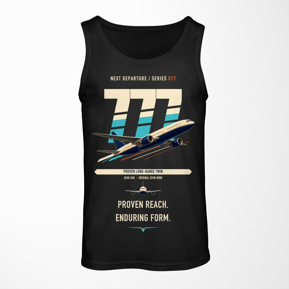 Boeing 777-200ER design on black tank top