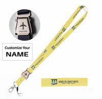 Thumbnail for Boeing 777-200LR seat belt lanyard - yellow with name