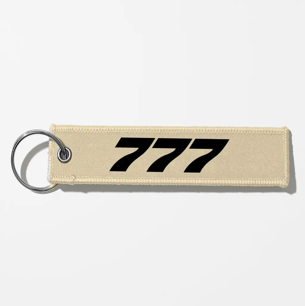 Boeing 777 Flat Text Key Chains - Beige