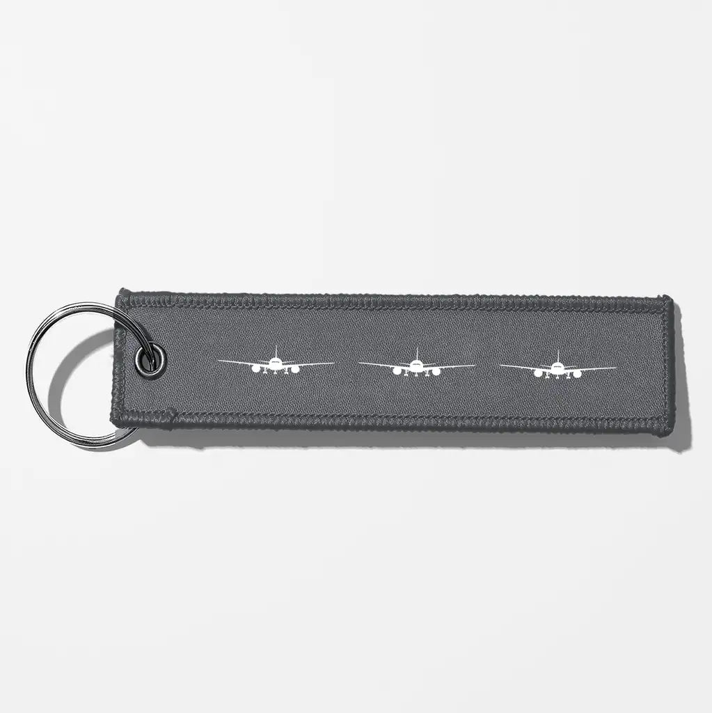 Boeing 777 Silhouette Key Chains - Gray