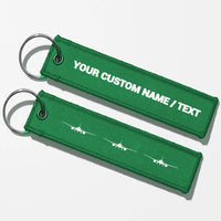 Thumbnail for Boeing 777 Silhouette Key Chains - Green - Personalized