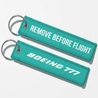 Thumbnail for Boeing 777 & Text Key Chains - Turquoise - Remove Before Flight
