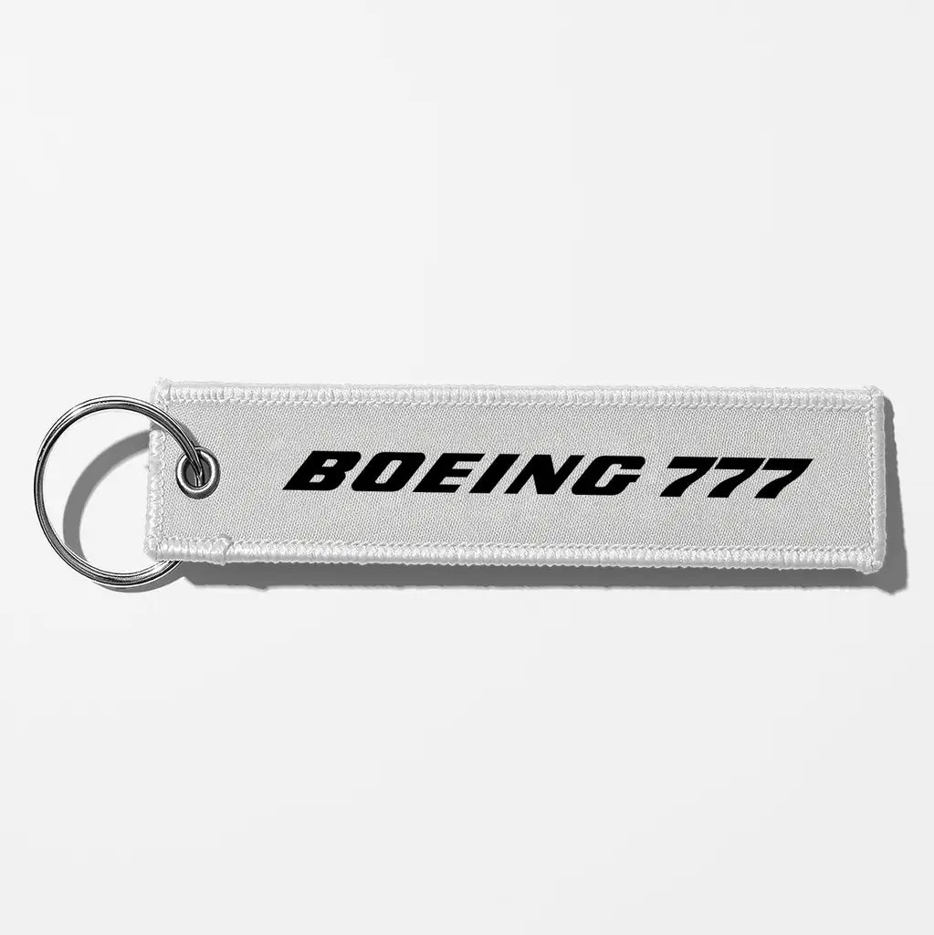Boeing 777 & Text Key Chains - White