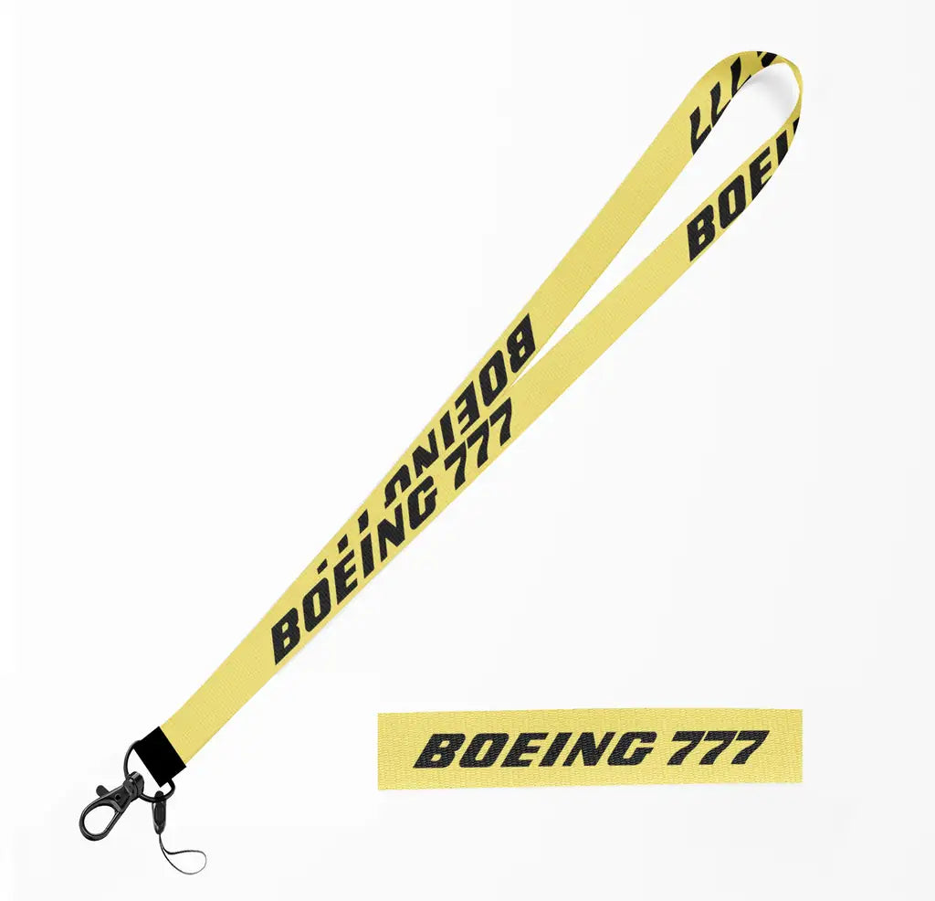 Boeing 777 & Text lanyard - yellow