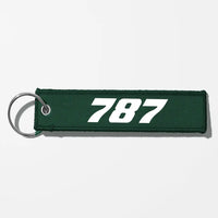 Thumbnail for Boeing 787 Flat Text Key Chains - Dark Green