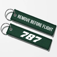 Thumbnail for Boeing 787 Flat Text Key Chains - Dark Green - Remove Before Flight