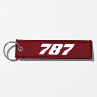 Thumbnail for Boeing 787 Flat Text Key Chains - Dark Red