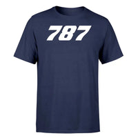 Thumbnail for Boeing 787 Flat Text design on navy blue single side