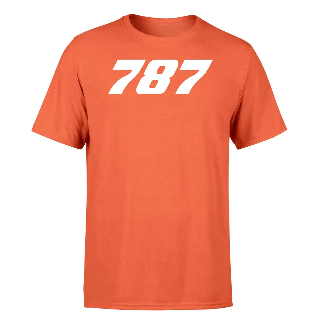 Boeing 787 Flat Text design on orange single side