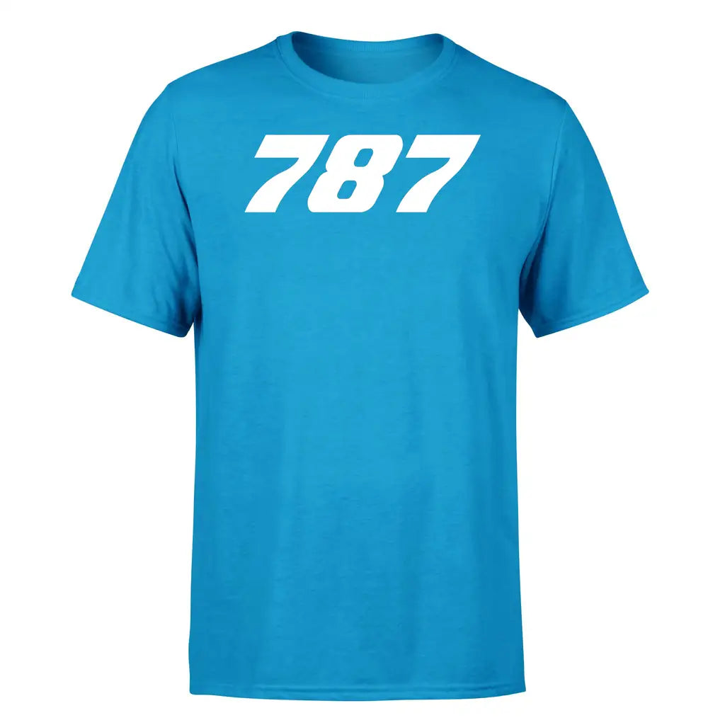 Boeing 787 Flat Text design on turquoise single side
