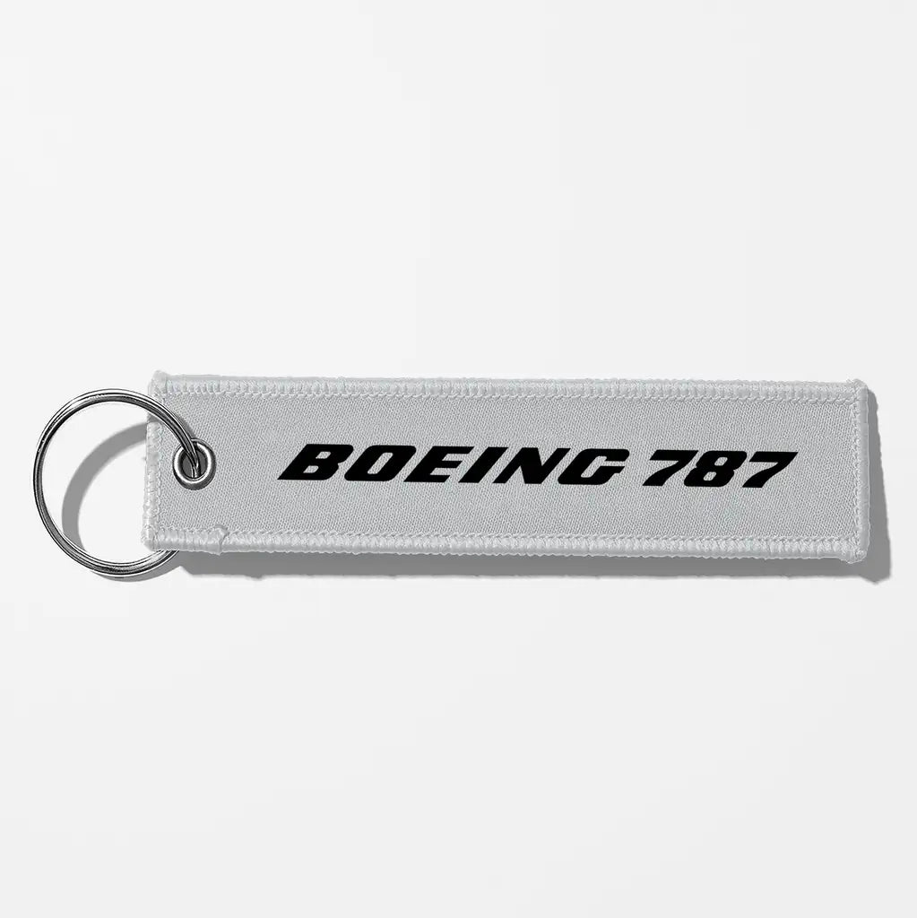 Boeing 787 & Text Key Chains - Light Gray