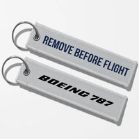 Thumbnail for Boeing 787 & Text Key Chains - Light Gray - Remove Before Flight