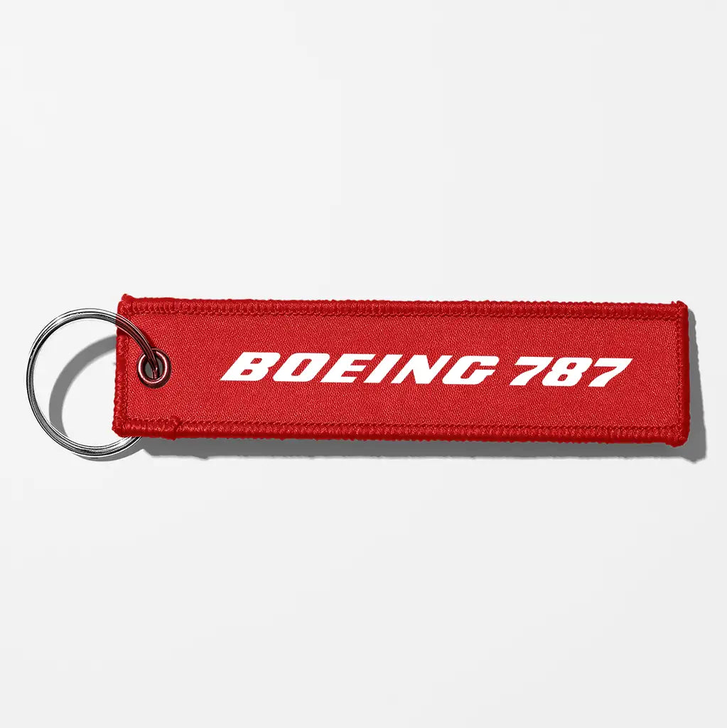 Boeing 787 & Text Key Chains - Red