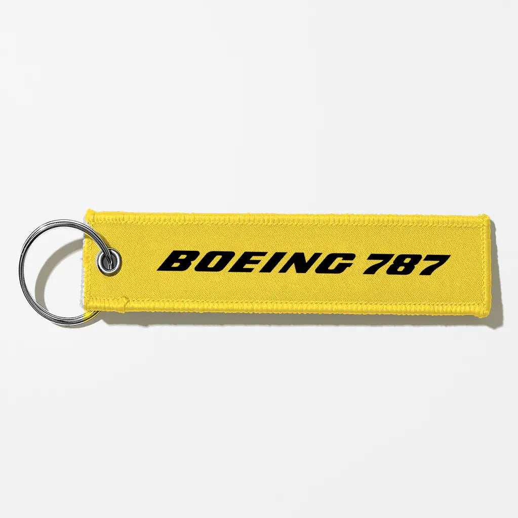 Boeing 787 & Text Key Chains - Yellow