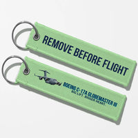 Thumbnail for Cartoon Boeing C-17A Globemaster III Aviator Key Chains - Light Green - Remove Before Flight