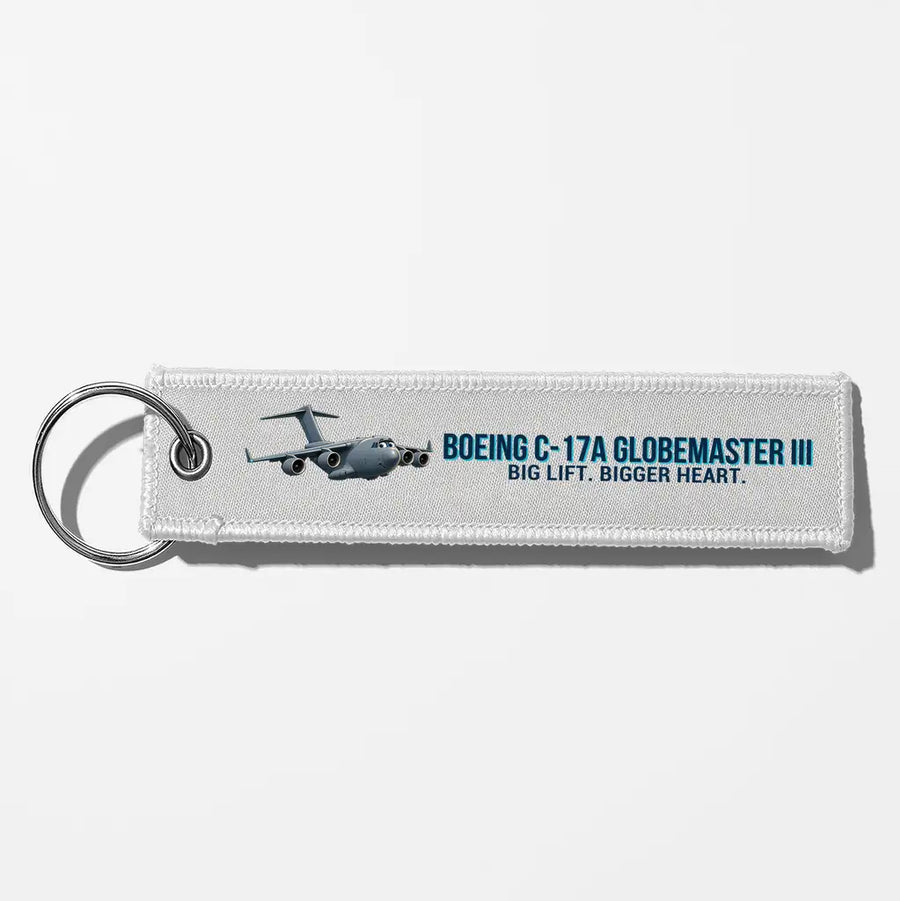 Cartoon Boeing C-17A Globemaster III Aviator Key Chains - White